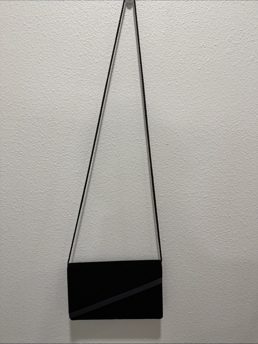 Classic Black Velvet Crossbody Clutch - Picture 5 of 5